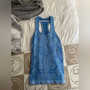 Lululemon Blue Snakeskin Pattern Racerback Tank
